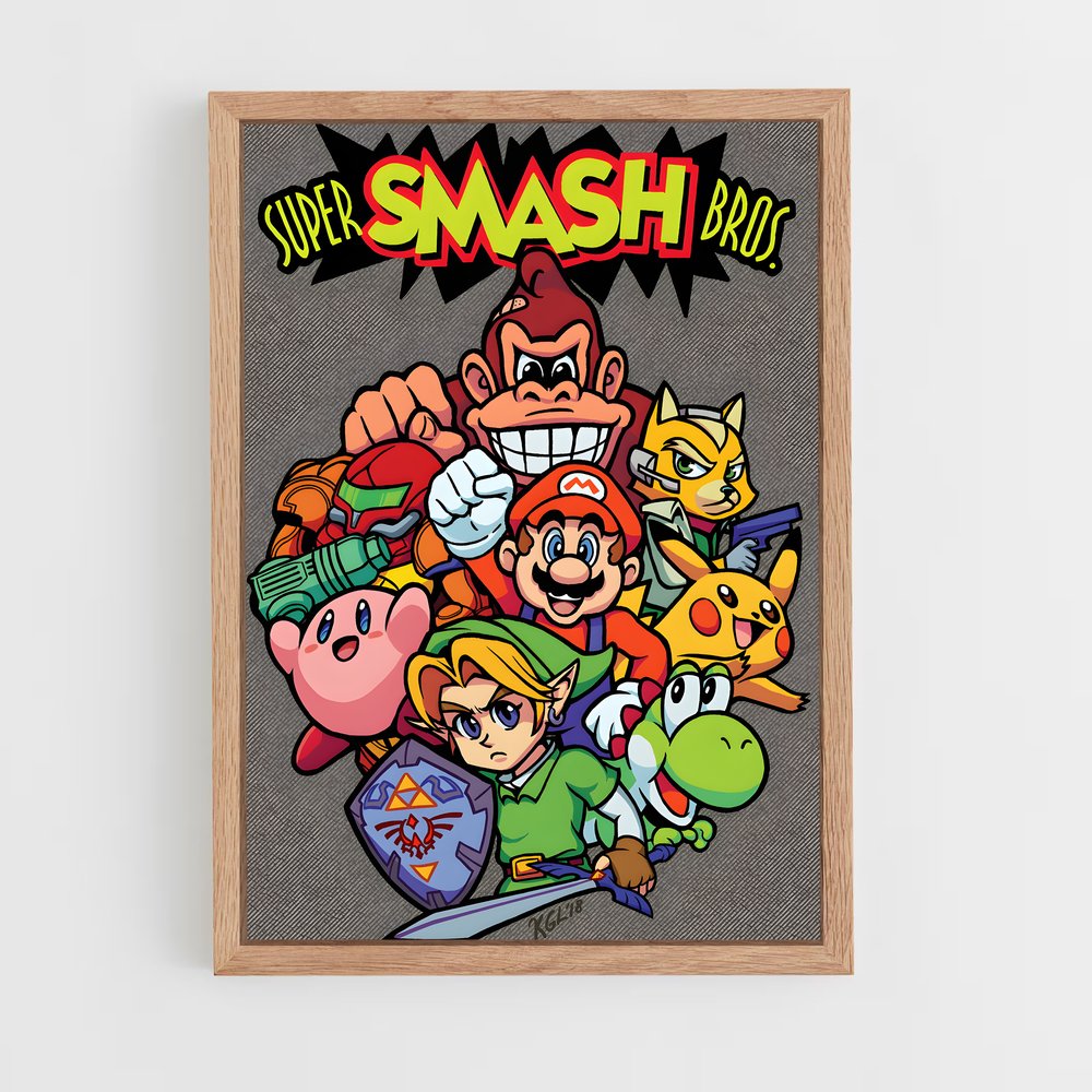 Poster Smash à la Folie – affiche Super Smash Bros (vue 4)